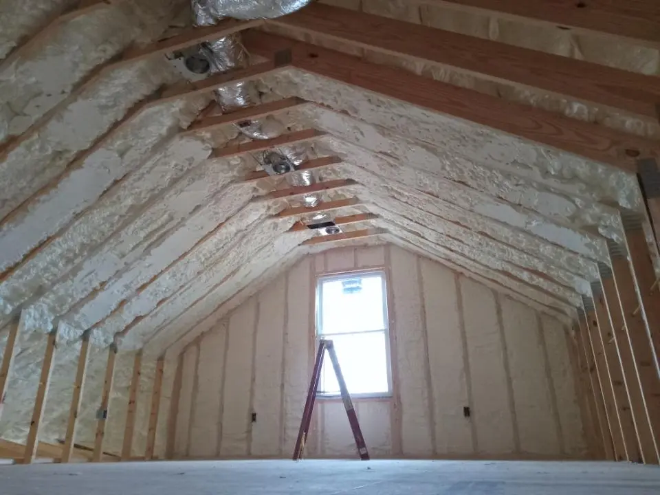 Spray foam roofing application for Crawl Space Insulation project in Rome